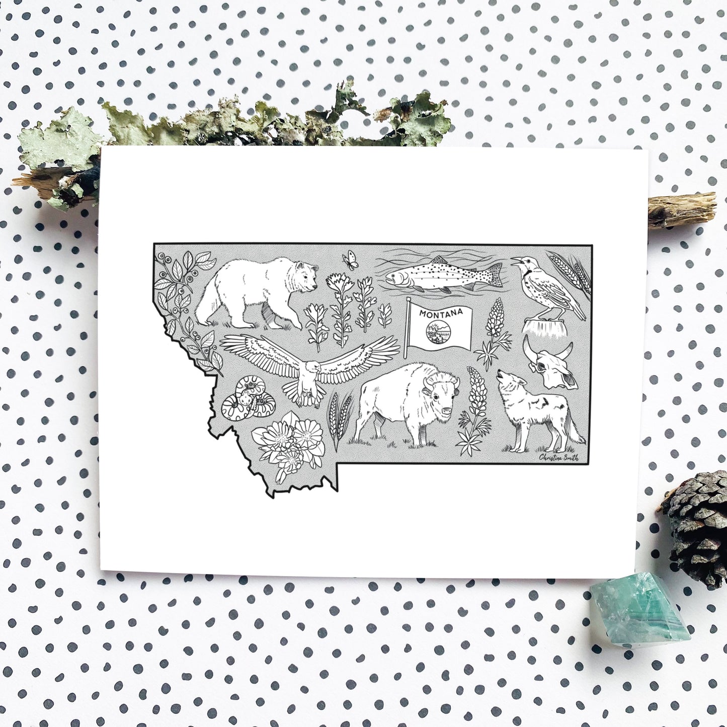 Montana State Wildlife - Greeting Card