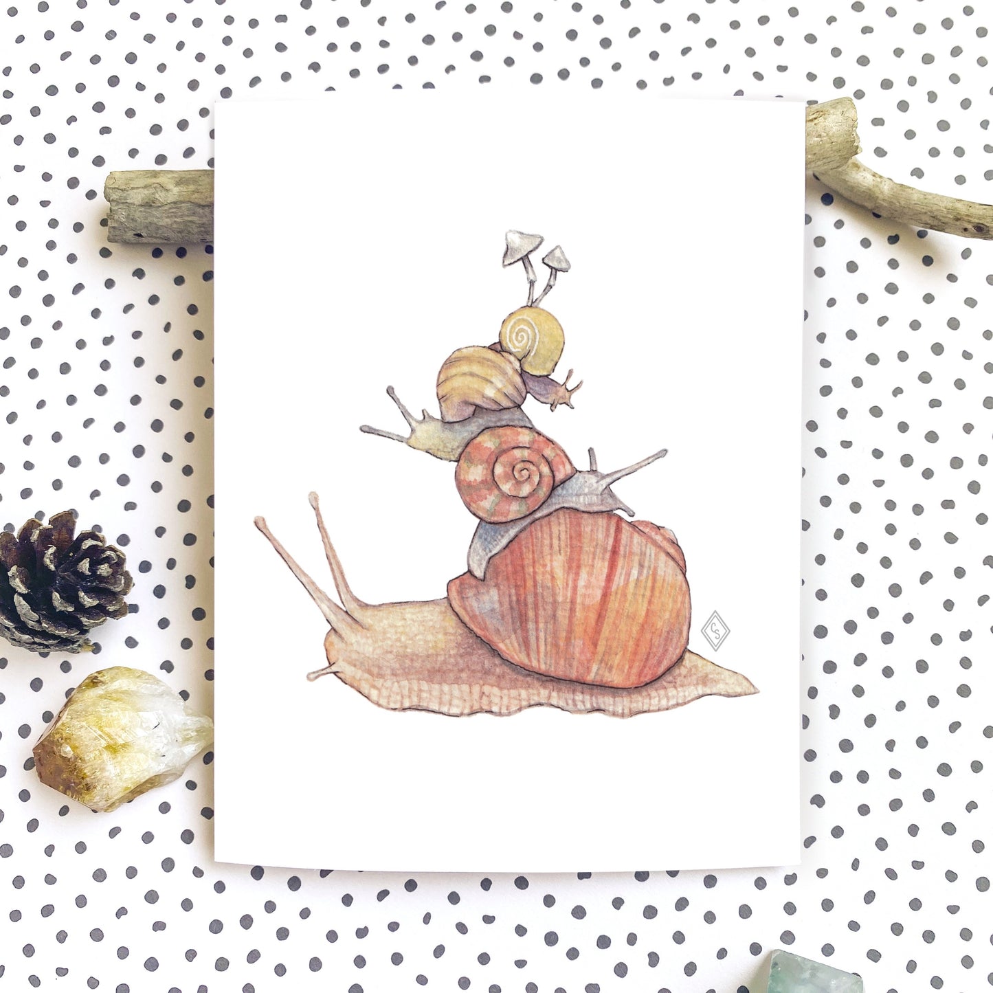 Snail Stack - Greeting Card