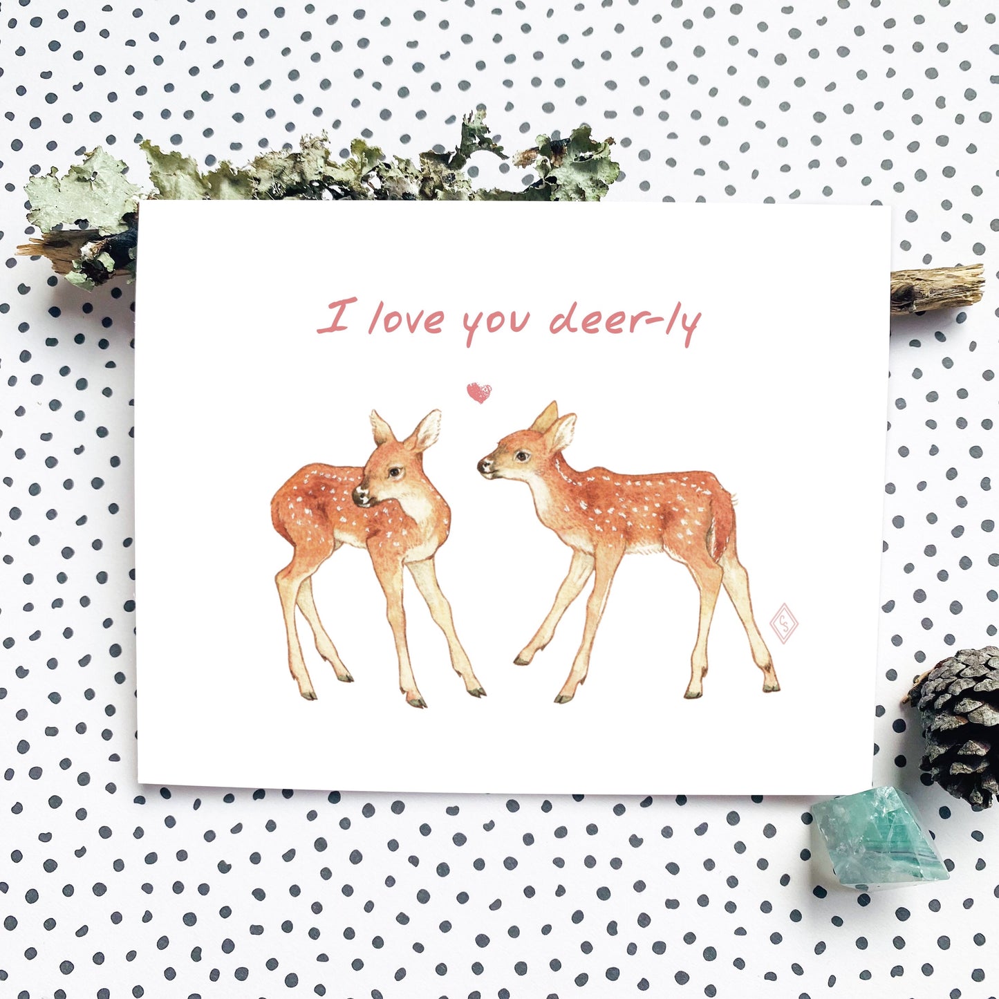 Love You Deerly - Greeting Card
