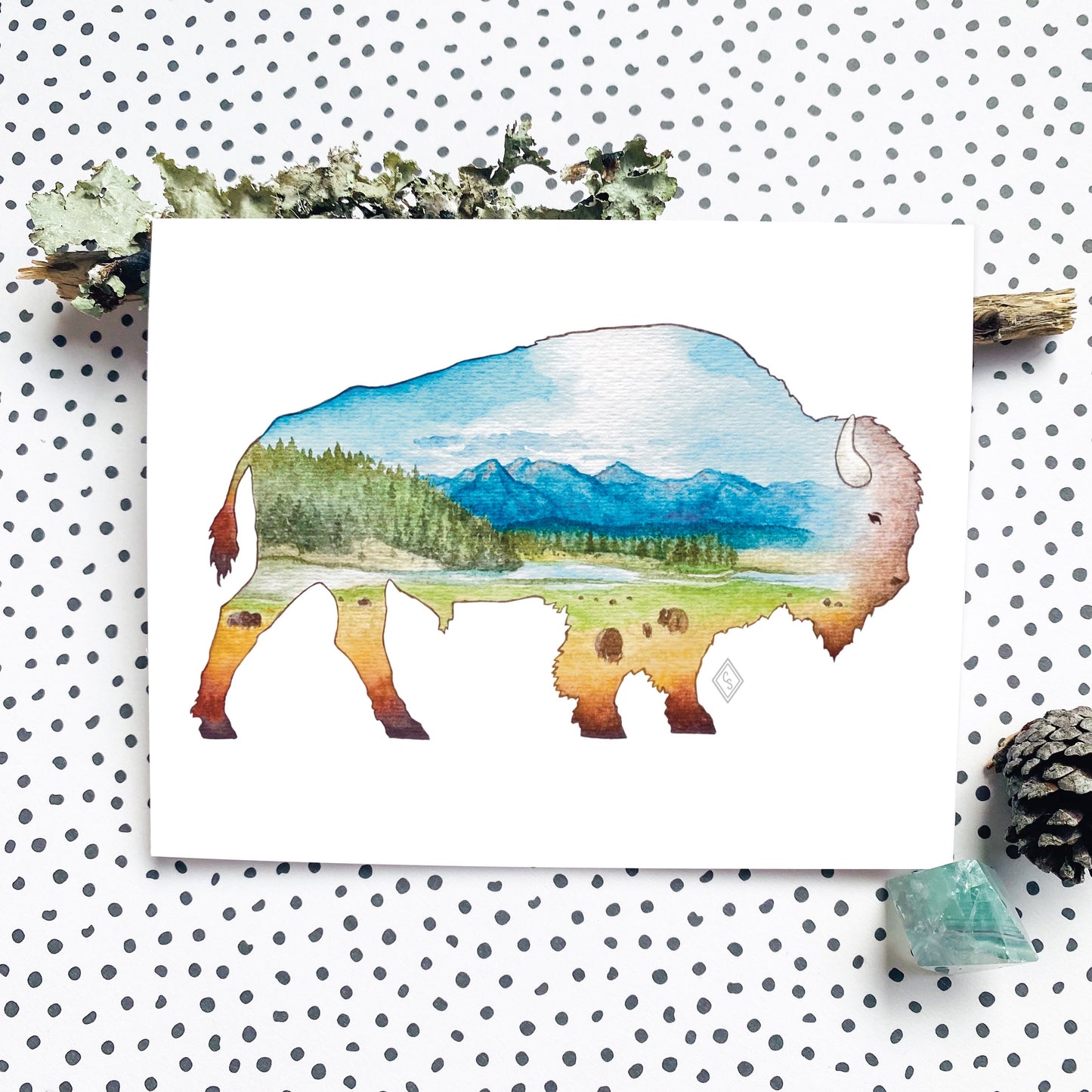 Yellowstone Bison - Greeting Card