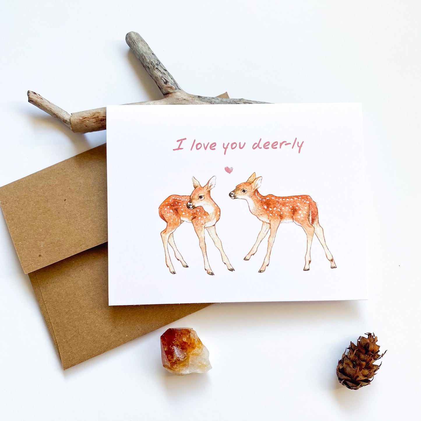 Love You Deerly - Greeting Card