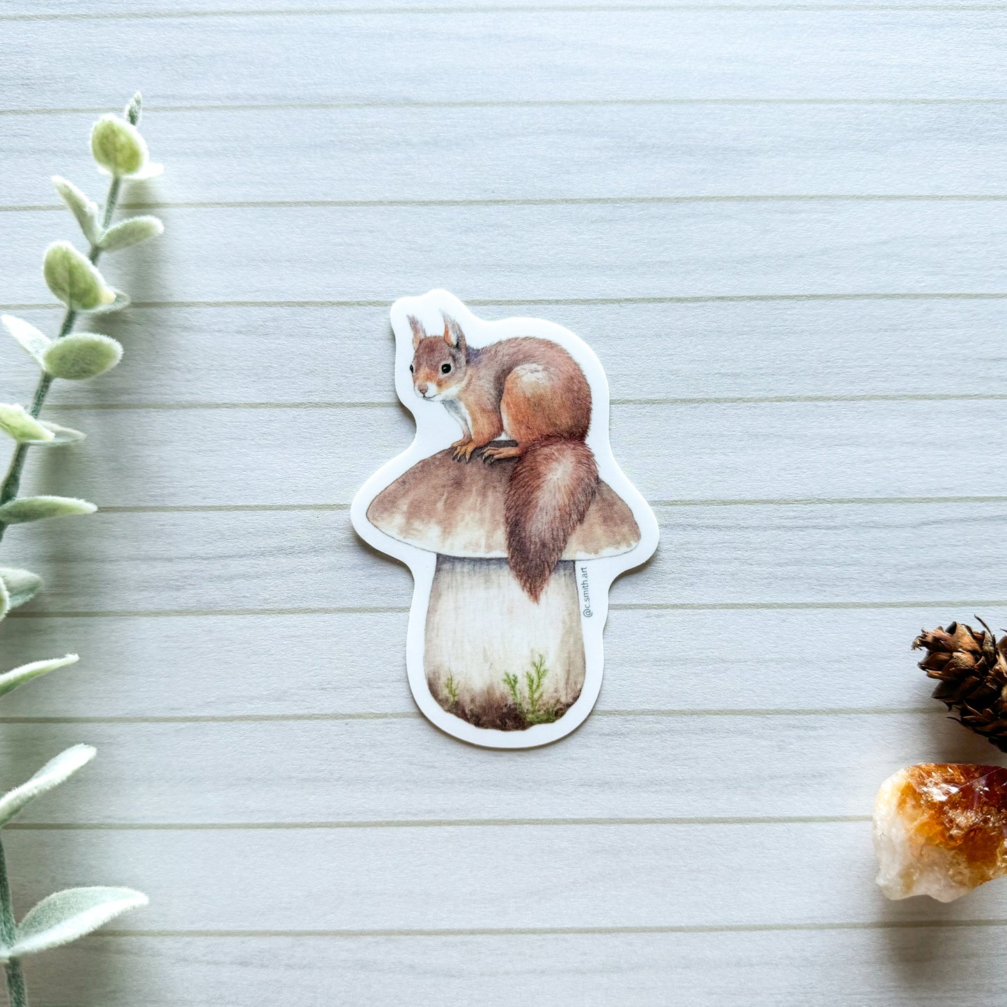Red Squirrel & King Bolete Sticker
