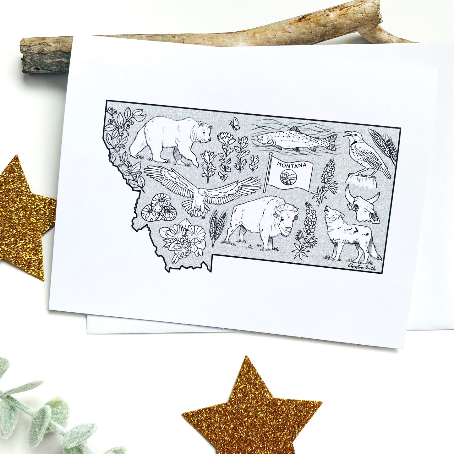 Montana State Wildlife - Greeting Card