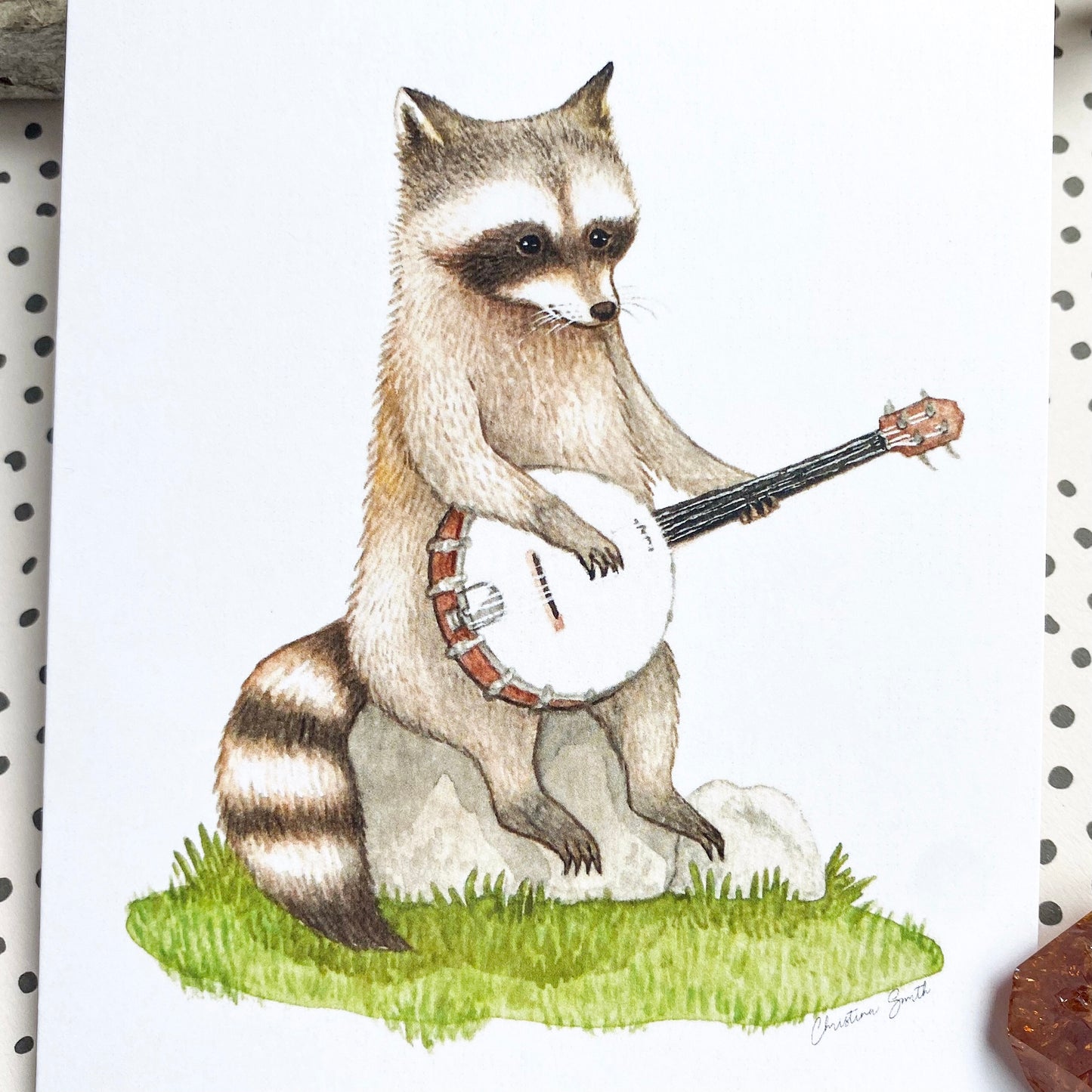 Banjo Raccoon - Greeting Card