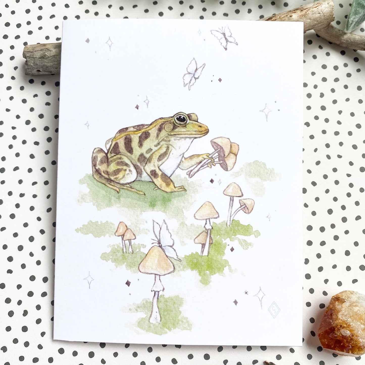 Mushroom Frog Greeting Card