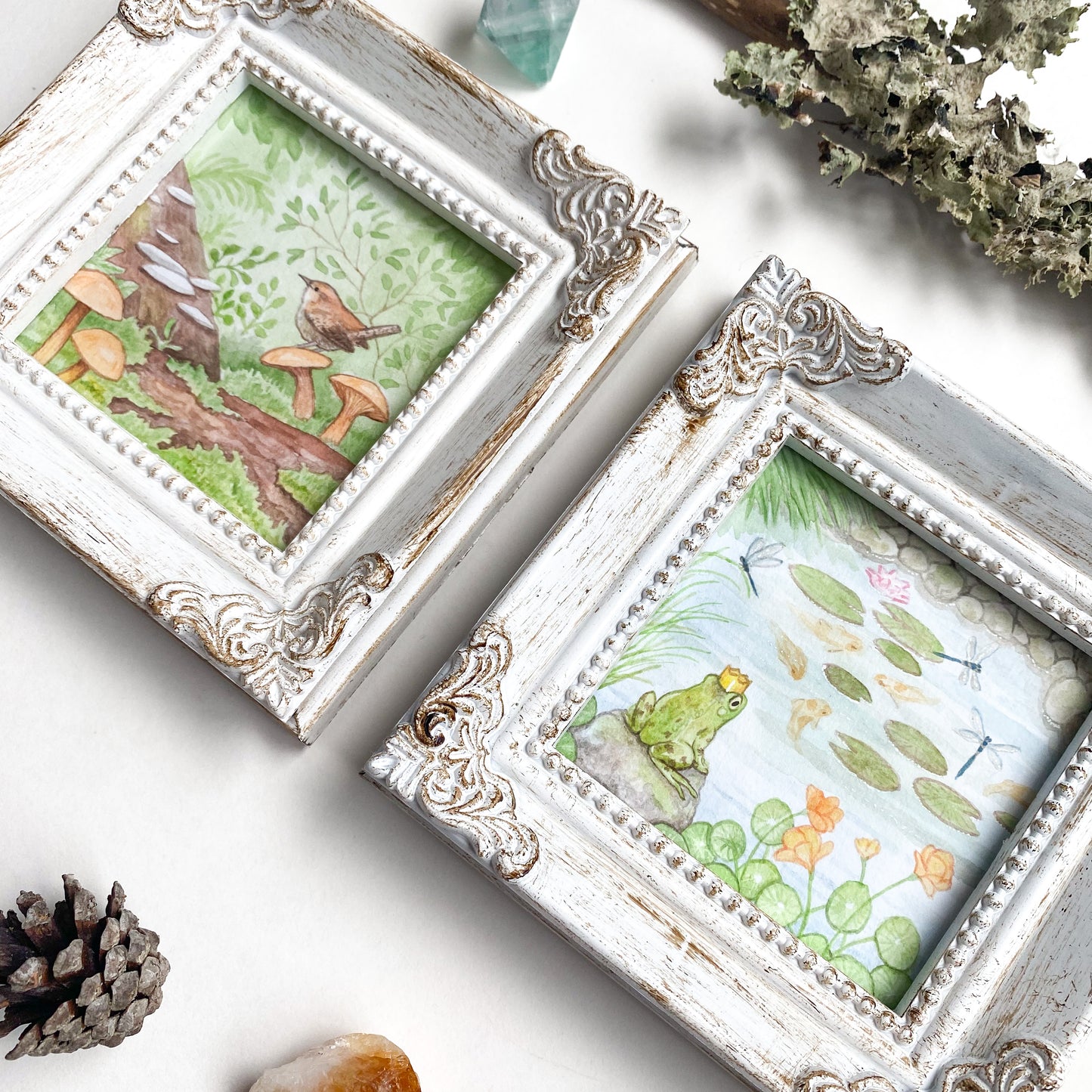 Frog Prince Pond - Mini Original Painting