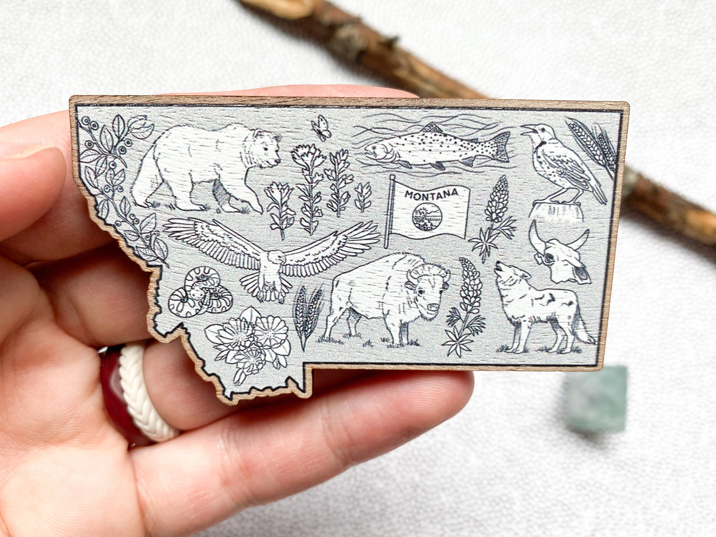 Montana Wood Magnet