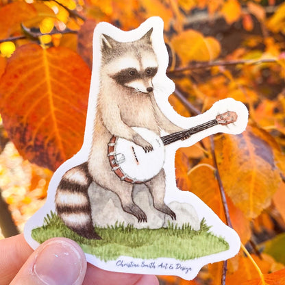 Banjo Raccoon Sticker