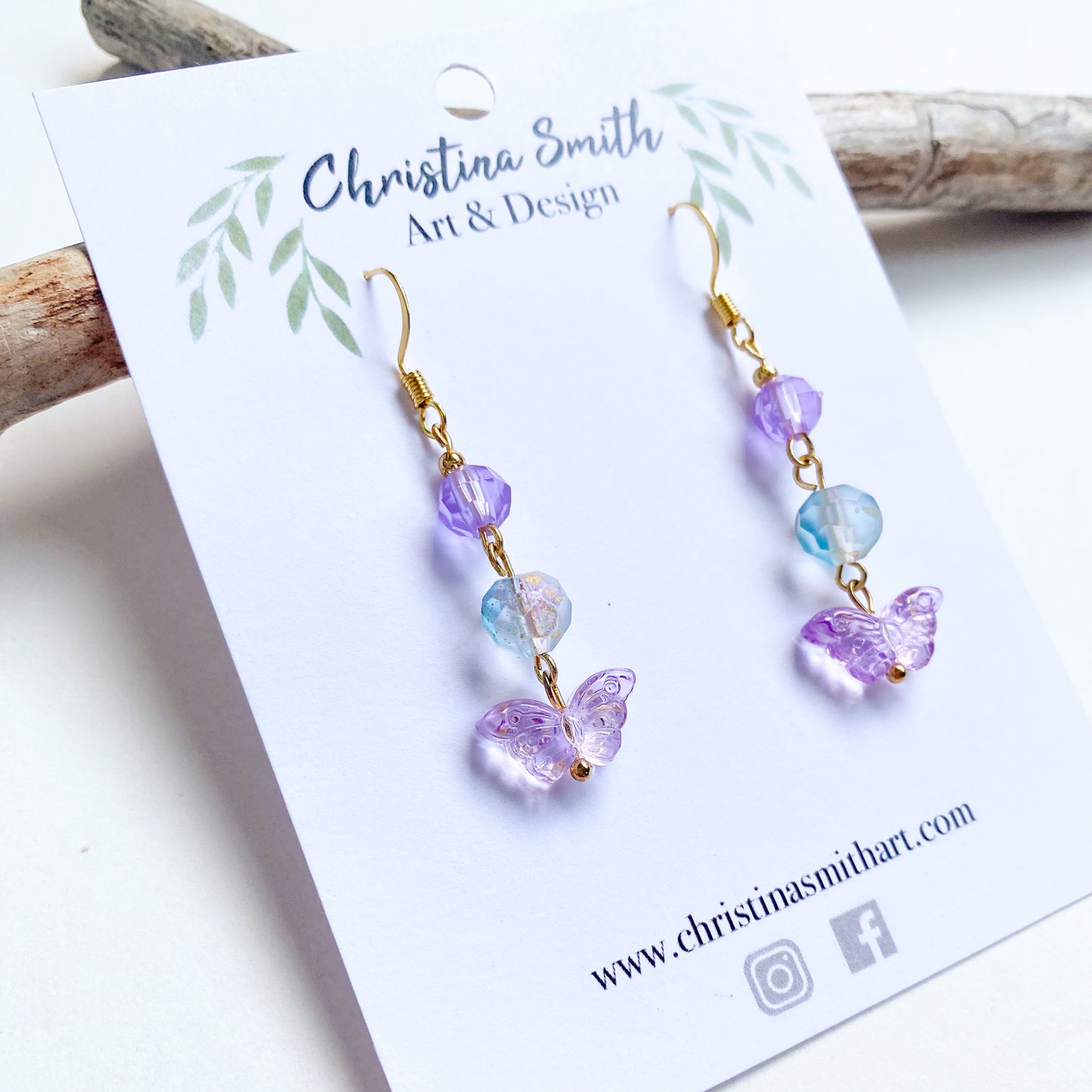 Lilac: Fairy-tail Butterfly Earrings