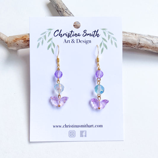Lilac: Fairy-tail Butterfly Earrings