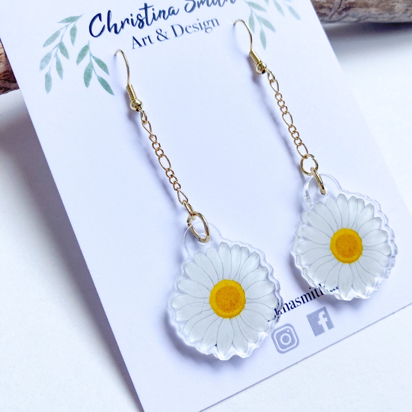 Daisy Flower Dangle Earrings