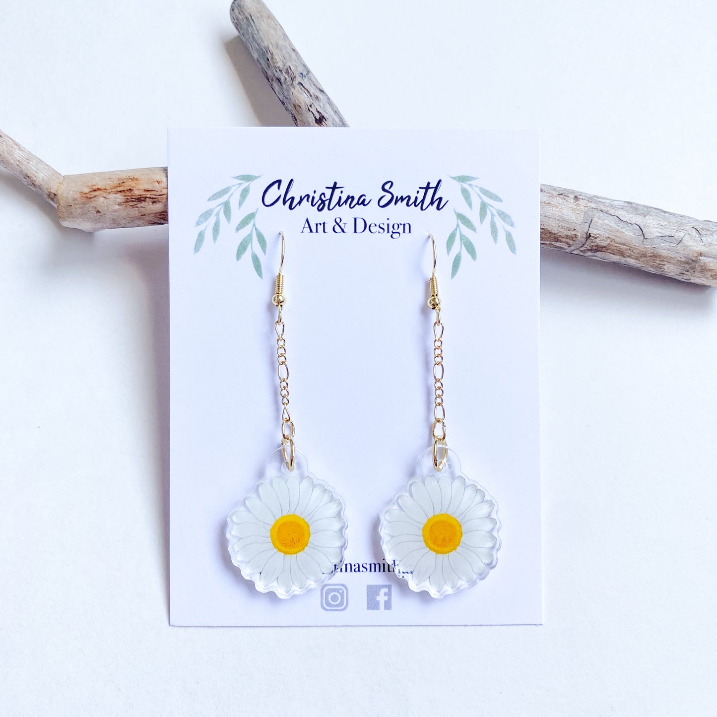 Daisy Flower Dangle Earrings