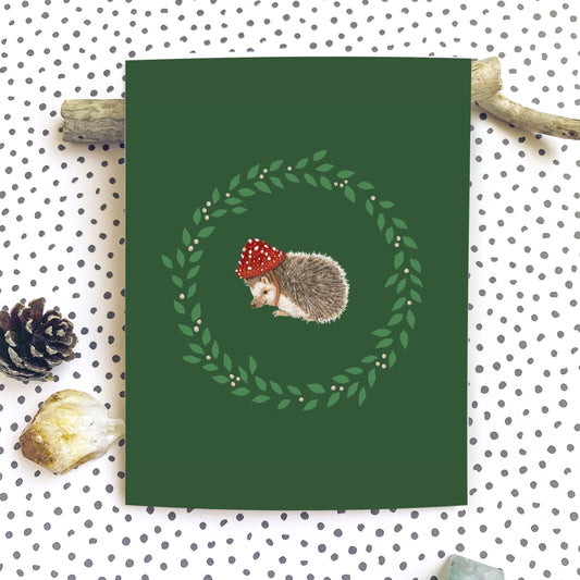Evergreen Hedgehog Card