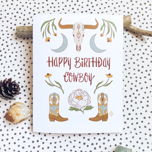 Happy Birthday Cowboy - Greeting Card