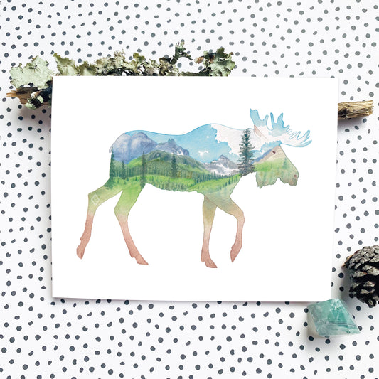 Glacier National Park Moose - Greeting Card