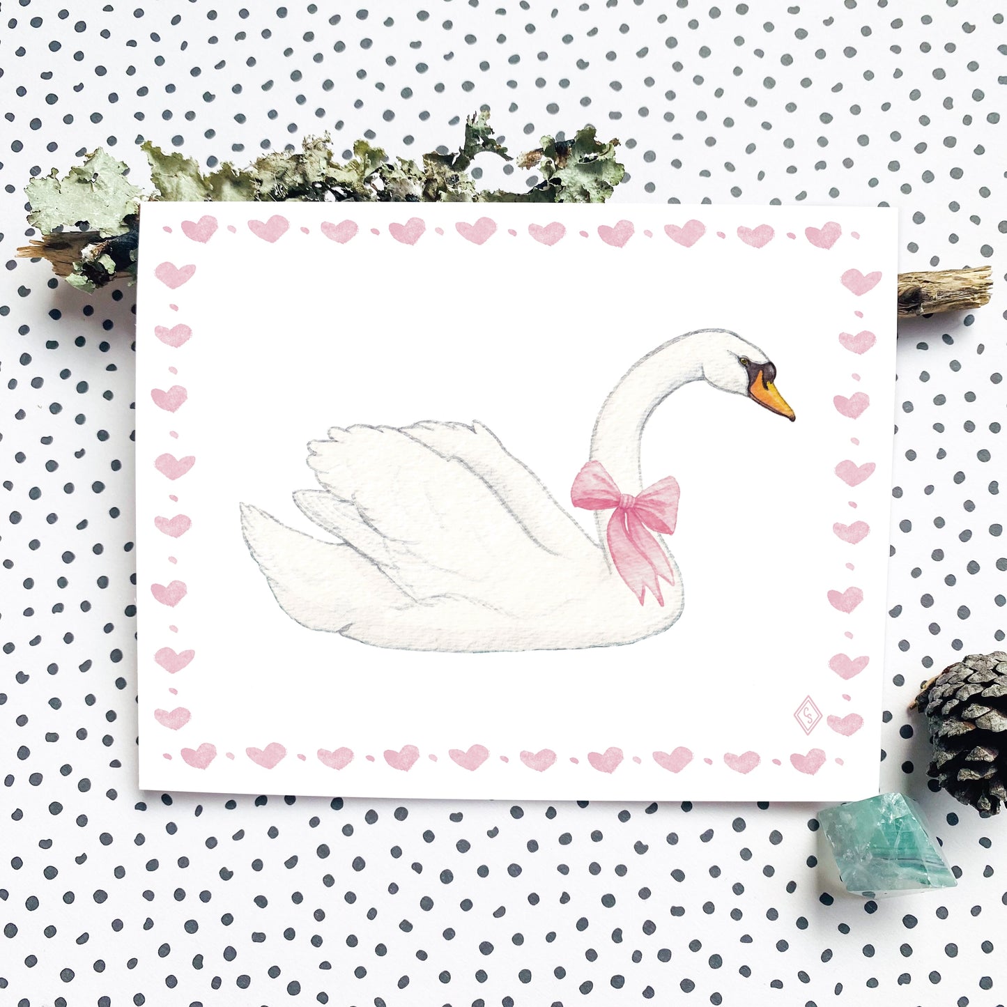Coquette Swan Greeting Card