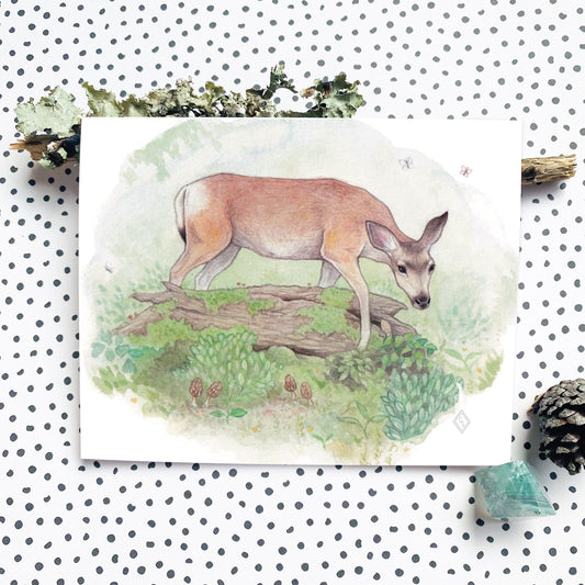 Mule Deer Forest - Greeting Card