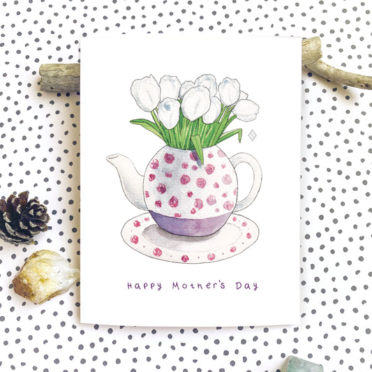 Tulip Teapot - Mother's Day Card