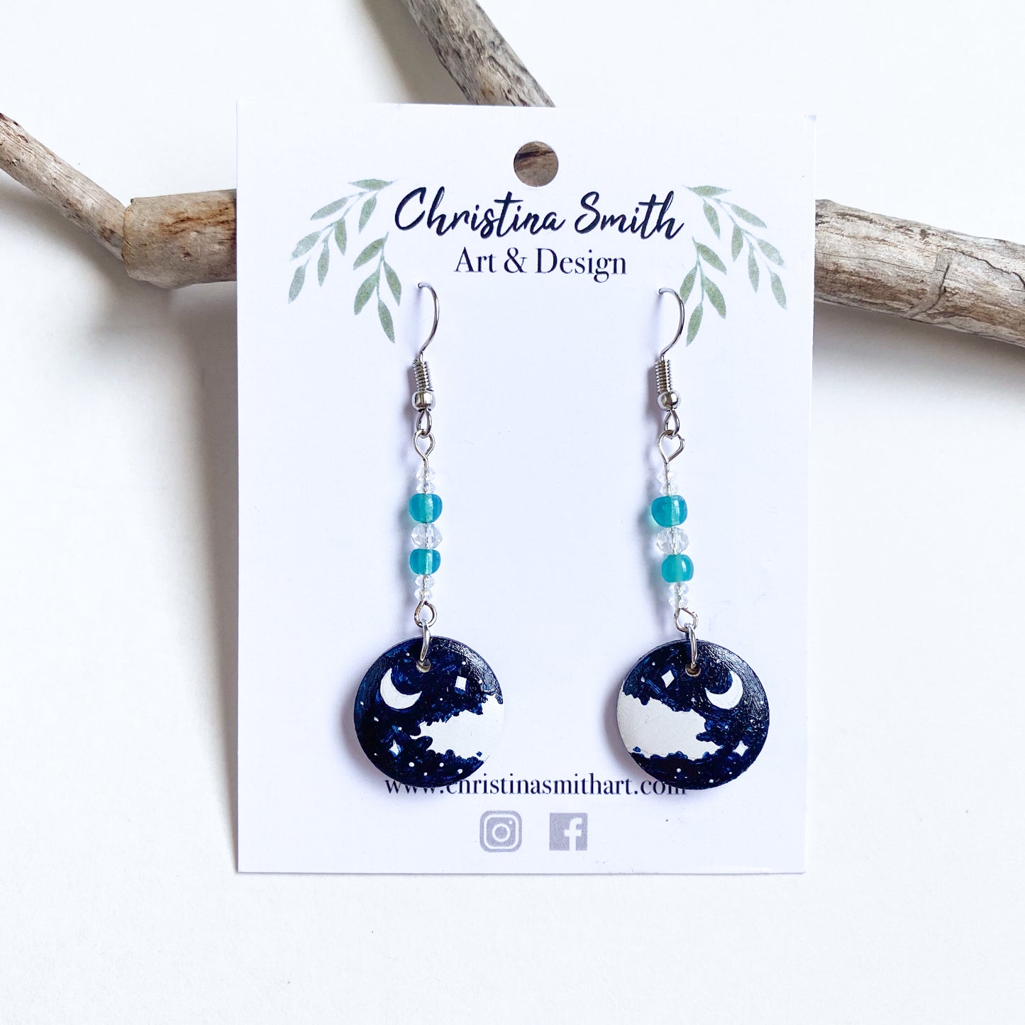 Moonlight Night Handmade Earrings