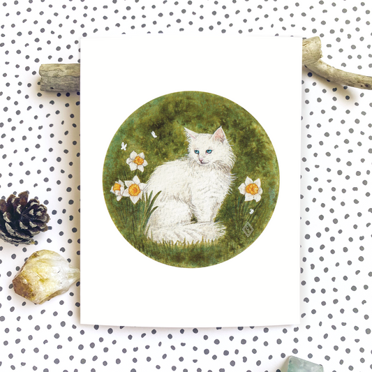 Garden Cat Greeting Card