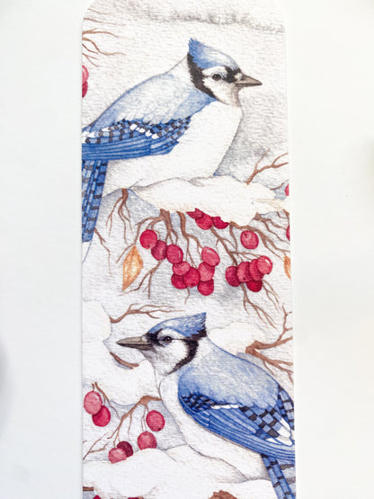 Winter Blue Jay Bookmark