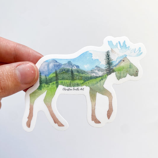 Glacier Park Moose Sticker