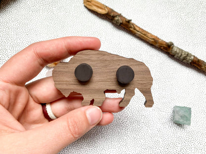 Yellowstone Bison Wood Magnet