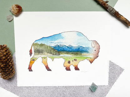 Yellowstone Bison - Art Print