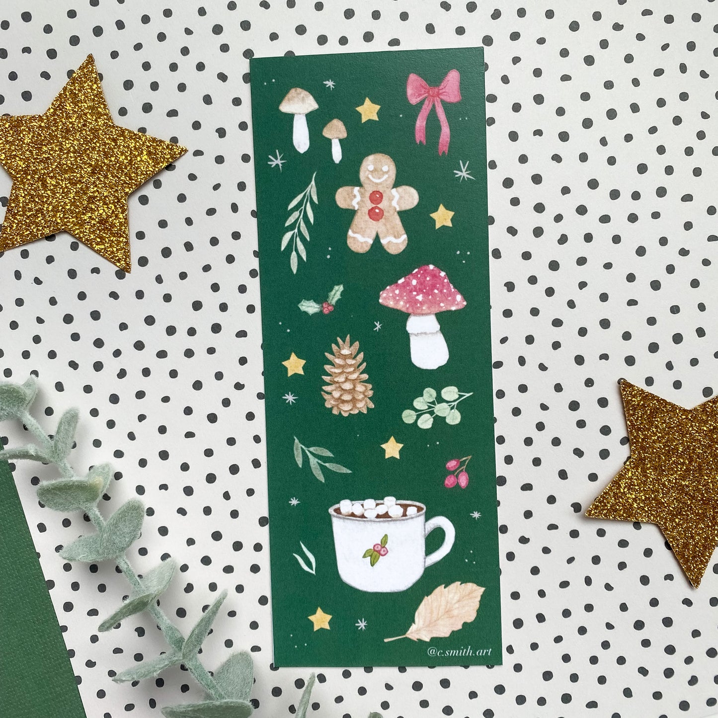 Forest Green Christmas Bookmark