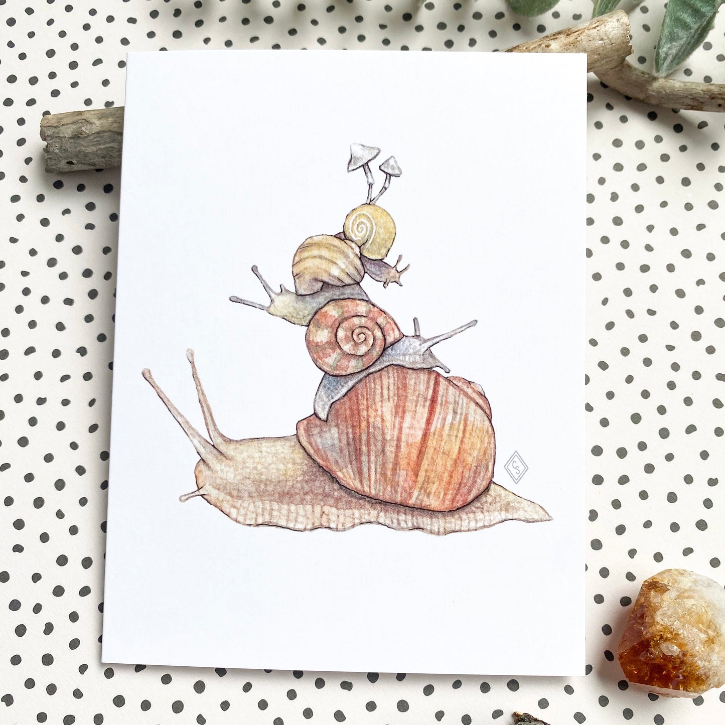 Snail Stack - Greeting Card