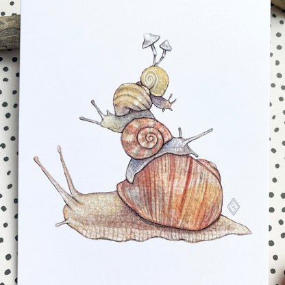 Snail Stack - Greeting Card