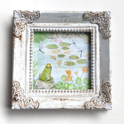 Frog Prince Pond - Mini Original Painting