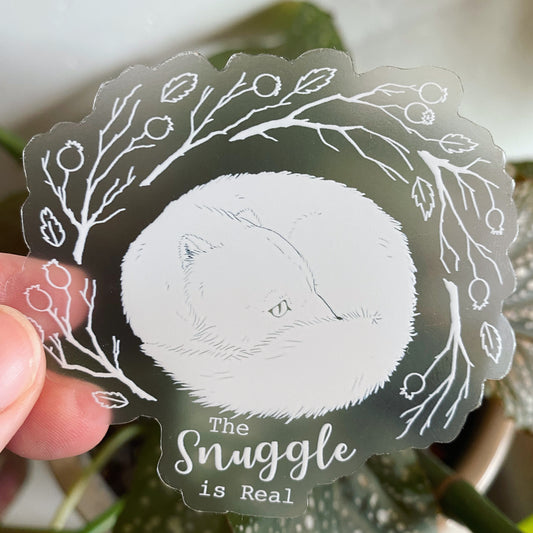 Snuggle is Real Clear Sticker