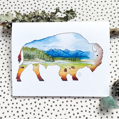 Yellowstone Bison - Greeting Card