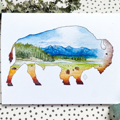 Yellowstone Bison - Greeting Card